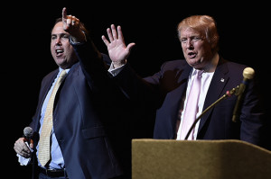 Real estate tycoon Donald Trump, on right, with Sarasota County GOP Chairman Joe Gruters, left, in this May 21 file photo. In October Gruters was named Trump’s Florida campaign chairman. Trump spoke to a about 1,400 people at Van Wezel in May as part of his "Statesman of the Year" Award from the Republican Party of Sarasota. STAFF PHOTO / THOMAS BENDER